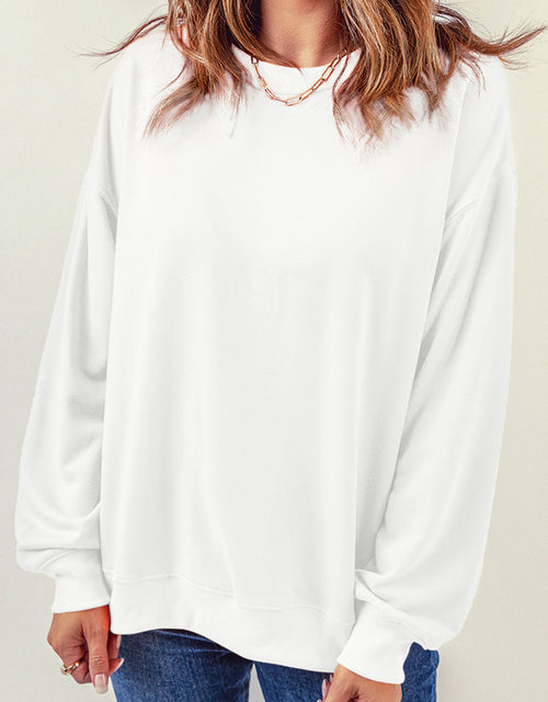 Load image into Gallery viewer, Round Neck Dropped Shoulder Sweatshirt
