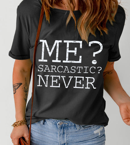Letter Graphic Round Neck T-Shirt