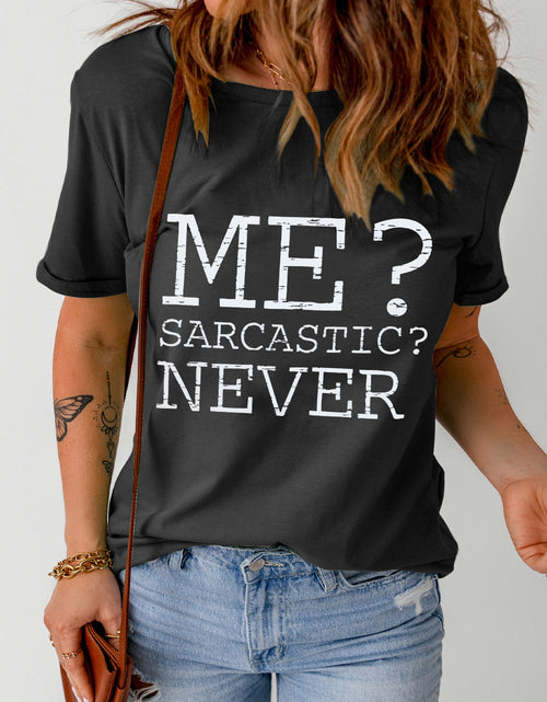 Load image into Gallery viewer, Letter Graphic Round Neck T-Shirt
