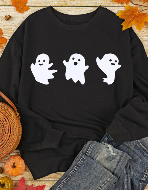 Load image into Gallery viewer, Ghost Round Neck Long Sleeve Sweatshirt
