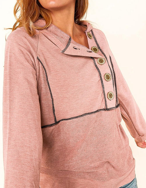 Load image into Gallery viewer, Buttoned Long Sleeve Hoodie
