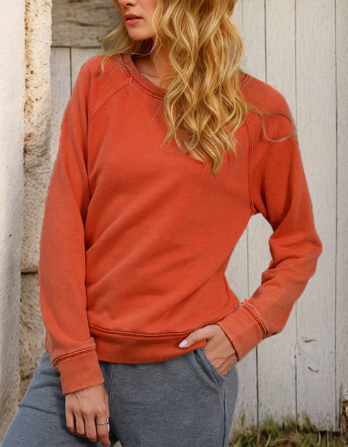 Load image into Gallery viewer, Shiny Round Neck Long Sleeve Sweatshirt
