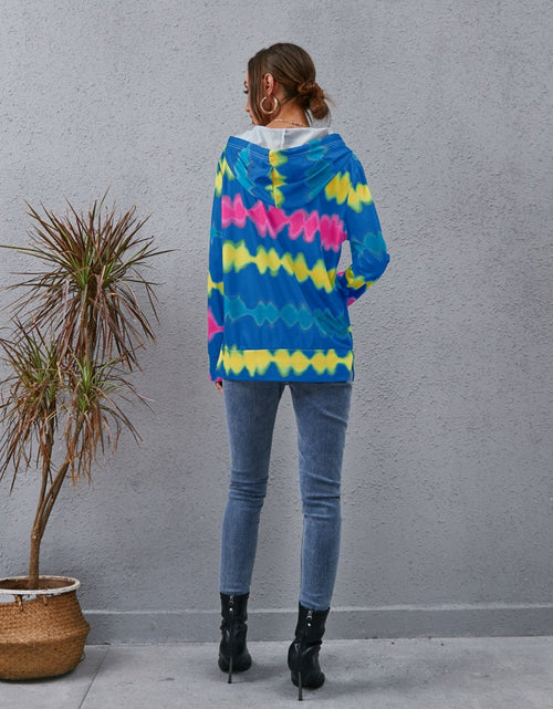 Load image into Gallery viewer, Contrast Quarter Zip Dropped Shoulder Hoodie
