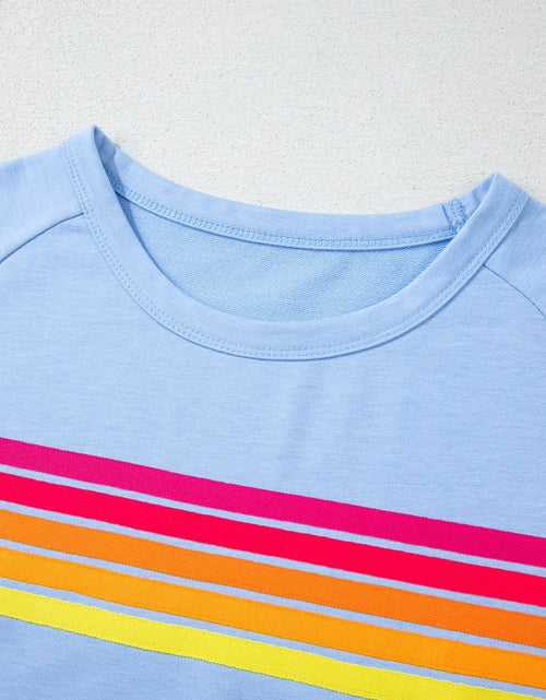 Load image into Gallery viewer, Striped Round Neck Short Sleeve T-Shirt
