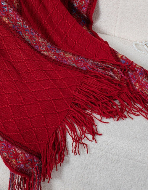 Load image into Gallery viewer, Fringe Half Sleeve Hooded Poncho
