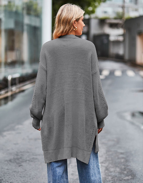 Load image into Gallery viewer, Long Sleeve Waffle-Knit Cardigan
