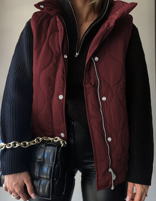 Load image into Gallery viewer, Collared Neck Vest with Pockets
