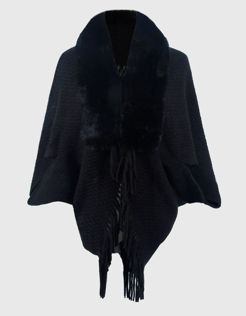 Load image into Gallery viewer, Open Front Fringe Hem Poncho
