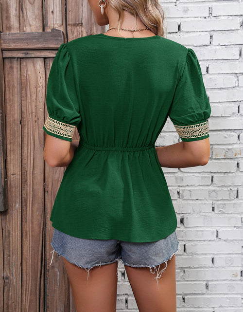 Load image into Gallery viewer, Ivy Lane Contrast V-Neck Babydoll Top
