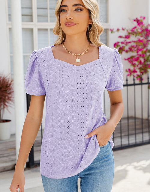 Load image into Gallery viewer, Eyelet Puff Sleeve T-Shirt
