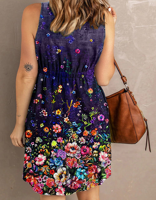 Load image into Gallery viewer, Double Take Scoop Neck Buttoned Sleeveless Magic Dress with Pockets
