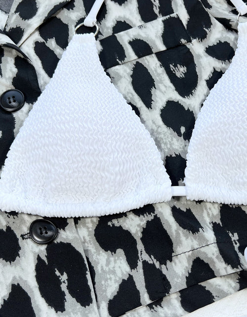 Load image into Gallery viewer, Textured Halter Neck Tie Side Bikini Set
