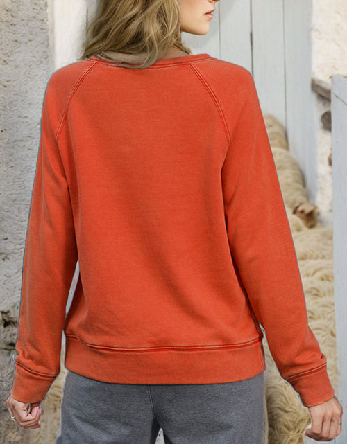 Load image into Gallery viewer, Shiny Round Neck Long Sleeve Sweatshirt
