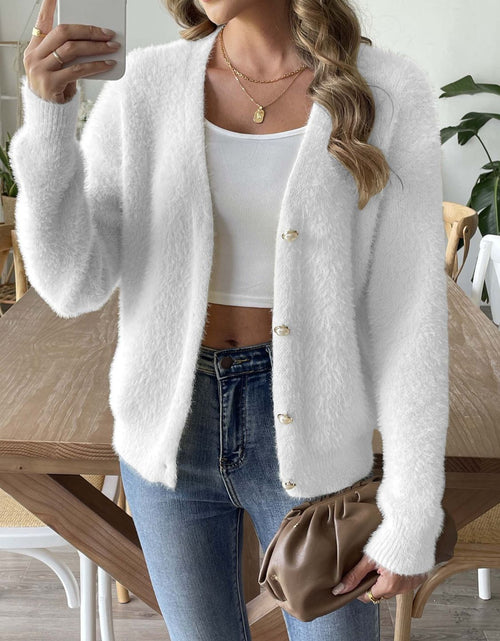 Load image into Gallery viewer, Button Up V-Neck Long Sleeve Cardigan

