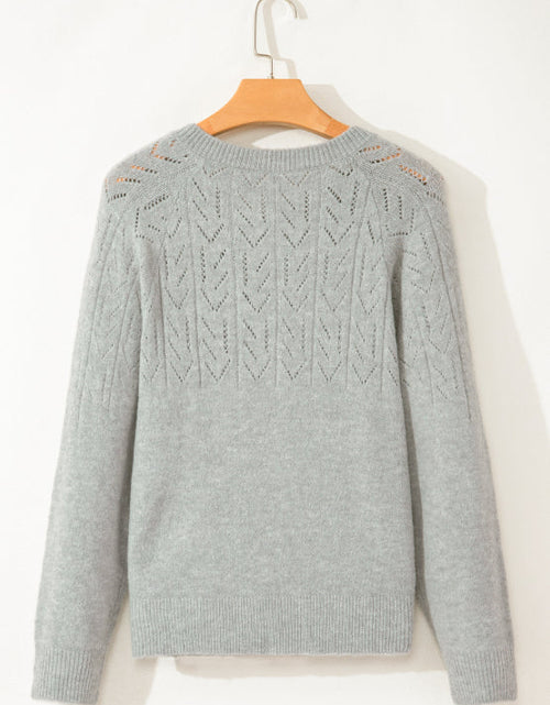 Load image into Gallery viewer, Openwork Button Down Long Sleeve Cardigan
