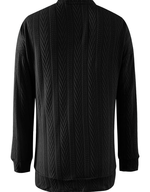 Load image into Gallery viewer, Full Size Textured Open Front Long Sleeve Cardigan
