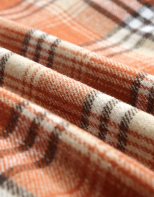Load image into Gallery viewer, Plaid Button Up Long Sleeve Hooded Jacket
