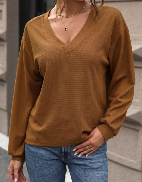 Load image into Gallery viewer, Perfee V-Neck Long Sleeve Top
