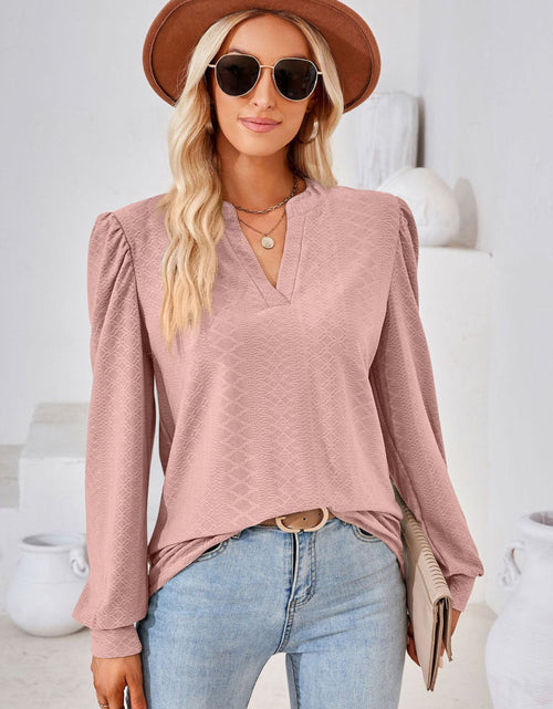 Load image into Gallery viewer, V-Neck Puff Sleeve Blouse
