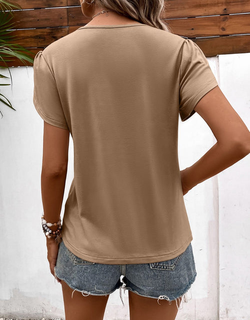 Load image into Gallery viewer, Ivy Lane Strappy V-Neck Petal Sleeve Top
