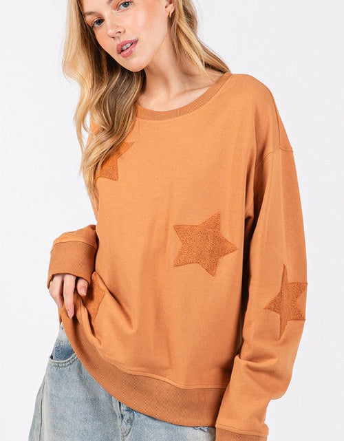 Load image into Gallery viewer, SAGE + FIG Star Patch Long Sleeve Sweatshirt
