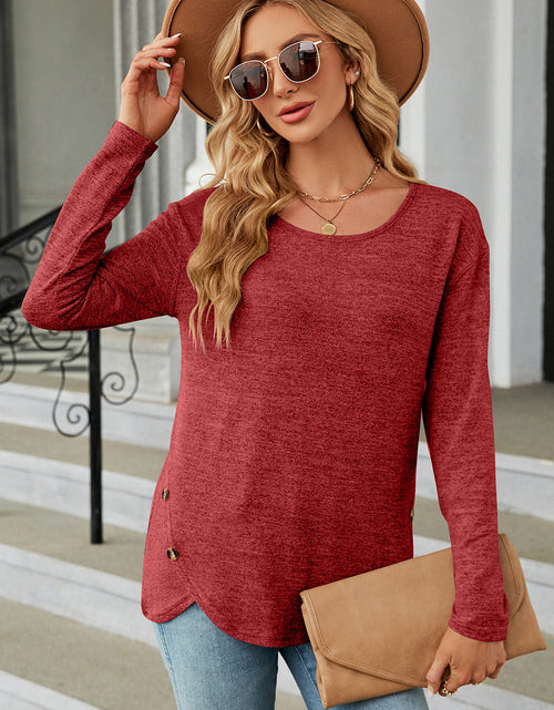 Load image into Gallery viewer, Round Neck Long Sleeve T-Shirt
