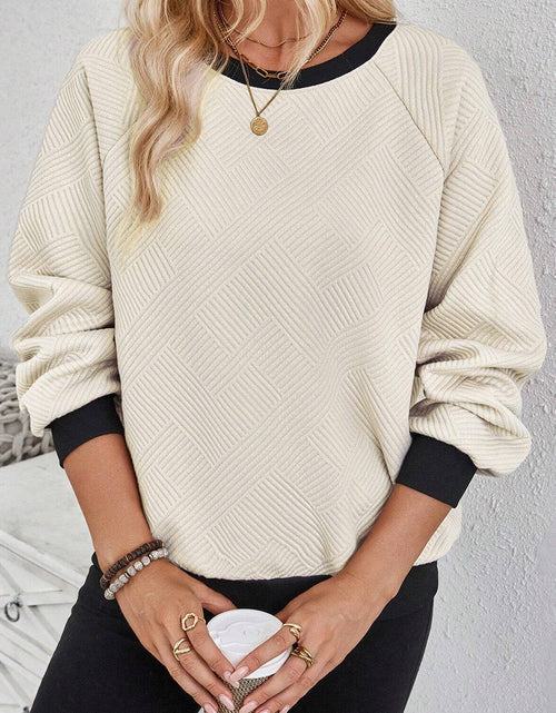 Load image into Gallery viewer, Texture Contrast Long Sleeve Sweatshirt
