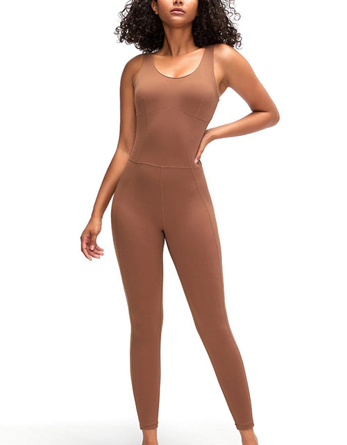 Load image into Gallery viewer, Crisscross Wide Strap Active Jumpsuit
