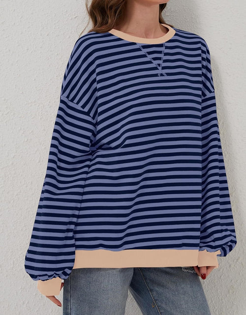 Load image into Gallery viewer, Lovelet Contrast Striped Long Sleeve Sweatshirt

