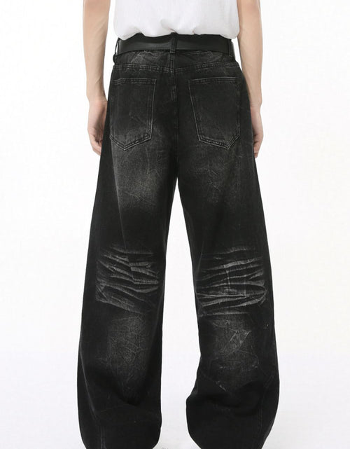 Load image into Gallery viewer, Washed Cat Whiskered Wide Leg Jeans
