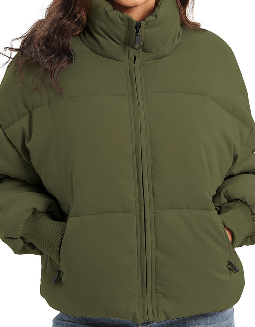 Load image into Gallery viewer, Zip Up Turtleneck Long Sleeve Puffer Jacket
