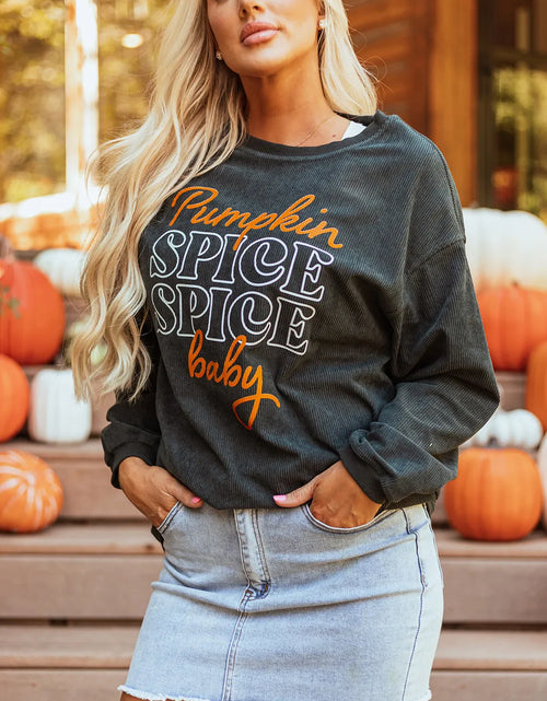 Load image into Gallery viewer, Letter Graphic Round Neck Long Sleeve Sweatshirt
