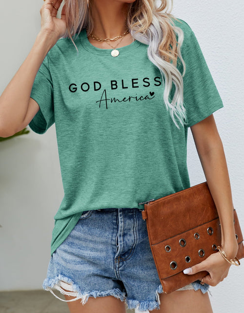 Load image into Gallery viewer, GOD BLESS AMERICA Graphic Short Sleeve Tee
