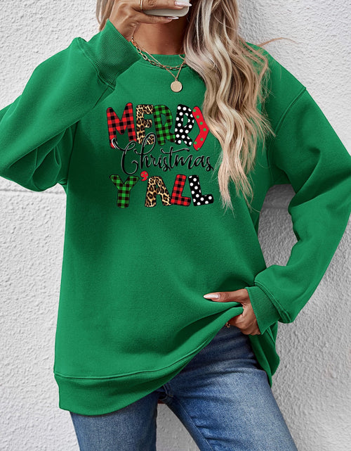 Load image into Gallery viewer, Letter Graphic Round Neck Long Sleeve Sweatshirt

