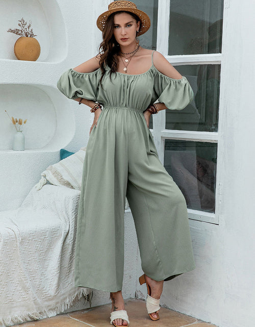 Load image into Gallery viewer, Spaghetti Strap Wide Leg Jumpsuit
