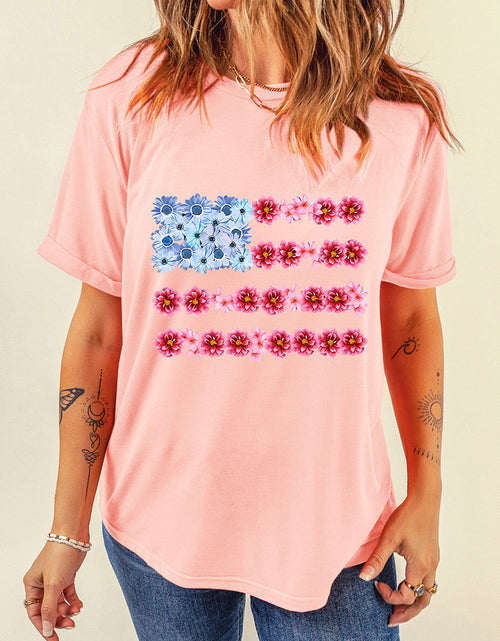 Load image into Gallery viewer, Graphic Round Neck Short Sleeve T-Shirt
