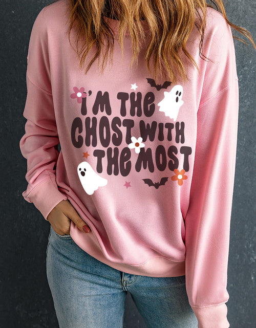 Load image into Gallery viewer, Graphic Round Neck Long Sleeve Sweatshirt
