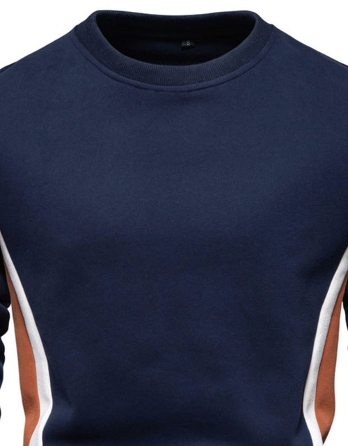 Load image into Gallery viewer, Men's Side Striped Contrast Round Neck Sweatshirt
