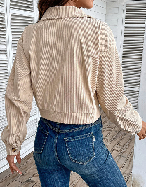 Load image into Gallery viewer, Perfee Color Block Collared Neck Button-Up Jacket
