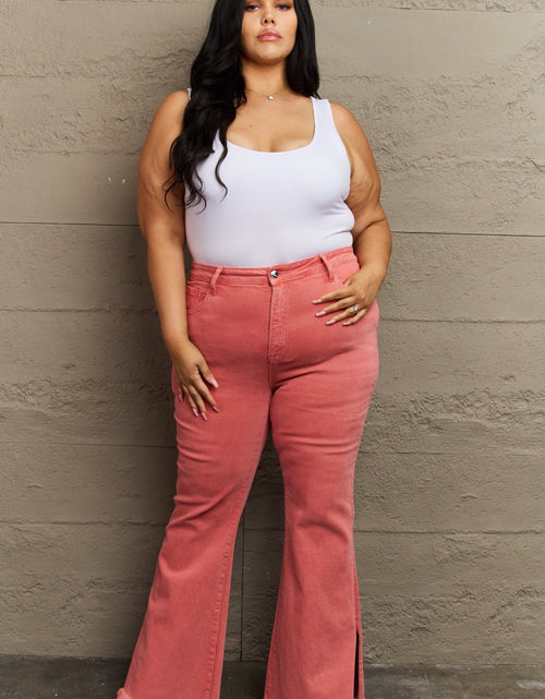 Load image into Gallery viewer, RISEN Bailey Full Size High Waist Side Slit Flare Jeans
