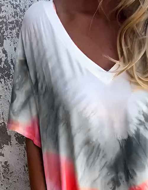 Load image into Gallery viewer, Full Size Pocketed Tie-Dye Short Sleeve Dress
