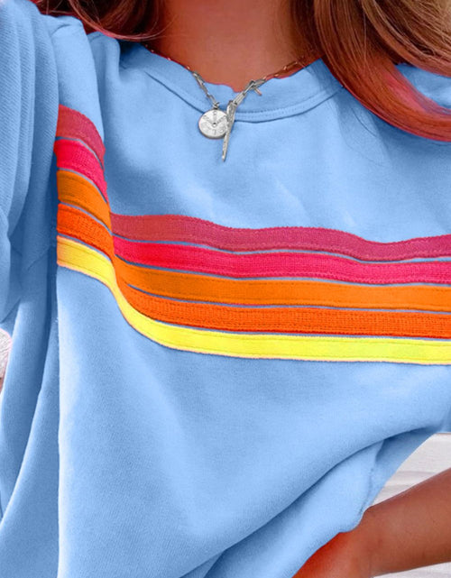 Load image into Gallery viewer, Striped Round Neck Short Sleeve T-Shirt
