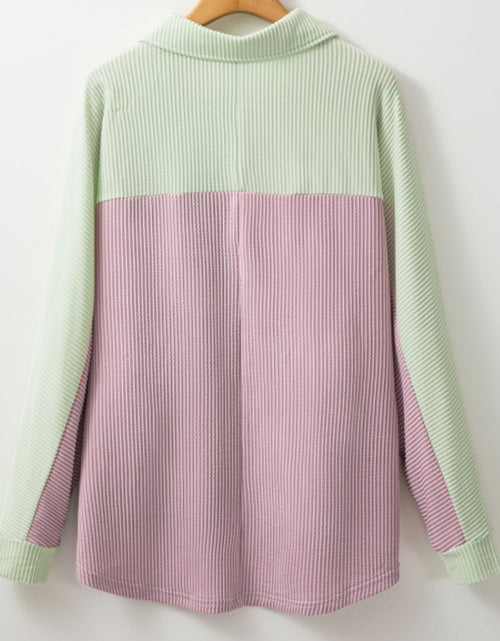 Load image into Gallery viewer, Color Block Corded Button Up Shacket
