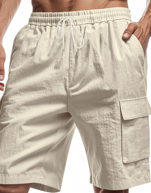 Load image into Gallery viewer, Men's Full Size Drawstring Shorts with Cargo Pockets Plus Size
