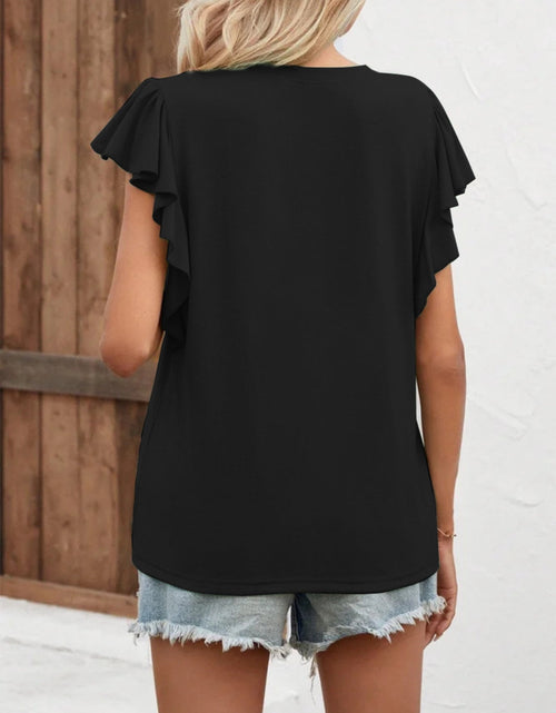 Load image into Gallery viewer, Notched Cap Sleeve T-Shirt
