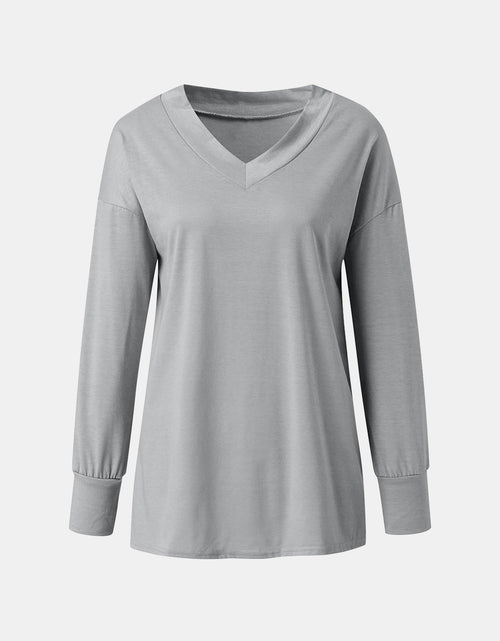 Load image into Gallery viewer, Full Size V-Neck Long Sleeve T-Shirt
