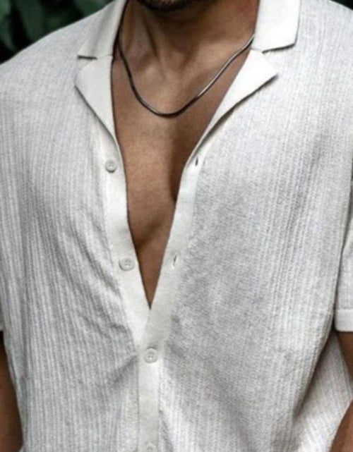Load image into Gallery viewer, Men's Plus Size Button Up Short Sleeve Shirt
