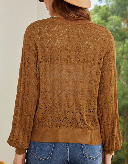 Load image into Gallery viewer, Openwork V-Neck Cardigan
