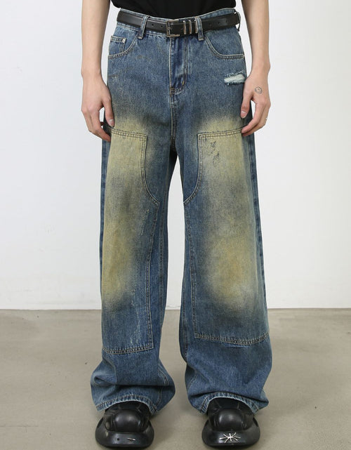 Load image into Gallery viewer, Men's Washed Wide Leg Jeans
