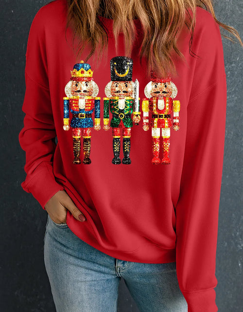 Load image into Gallery viewer, Nutcracker Printed Round Neck Long Sleeve Sweatshirt

